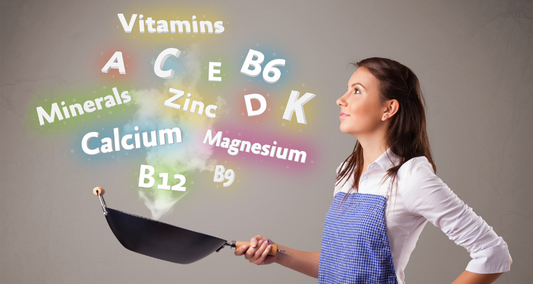 A Vitamins and Minerals Guide For Beginners guide with purple comparison cards, useful tables, FAQ dropdowns and Lose Weight Feel Great shop links.