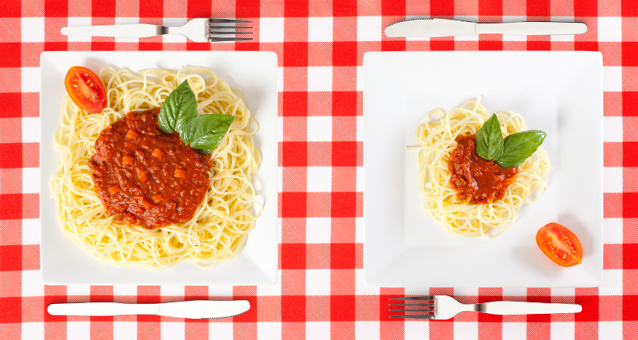 Portion control tips showing healthy meal portions and balanced nutrition for weight management