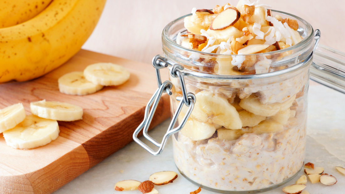 Herbalife Formula 1 overnight oats with vanilla and pear - healthy breakfast meal prep