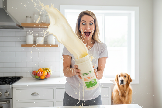 Busy mum with big 780g Vanilla Herbalife shake - best value large tub for weight loss and fewer reorders UK