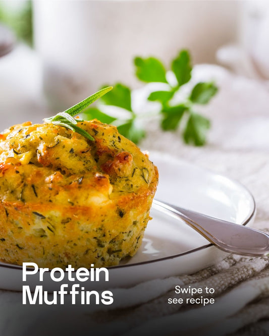 Protein muffins on a white plate
