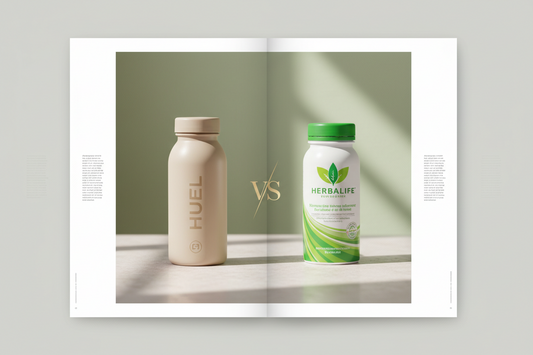 Huel Review: Is Huel Good for You? Affordable Alternatives at the UK’s Cheapest Herbalife Store 2026 guide with purple comparison cards, useful tables, FAQ dropdowns and Lose Weight Feel Great shop links.