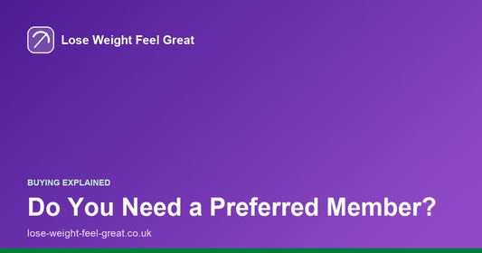 Lose Weight Feel Great share card, white text reading Do You Need a Preferred Member? on a purple gradient