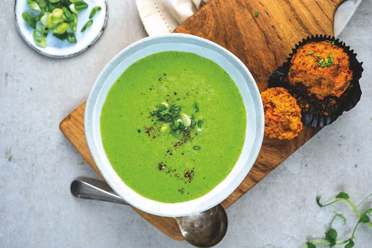 Herbalife Quick Pea & Mint Soup recipe UK — high protein high fibre soup with Formula 1 Vanilla Cream and Protein Powder — Lose Weight Feel Great