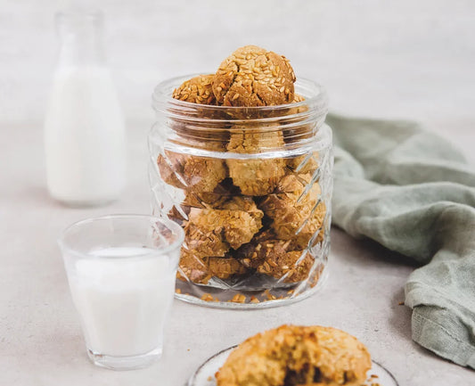 Herbalife Sesame & Almond Cookies recipe UK — high protein healthy fat cookies with Formula 1 Vanilla Cream and Protein Drink Mix — Lose Weight Feel Great