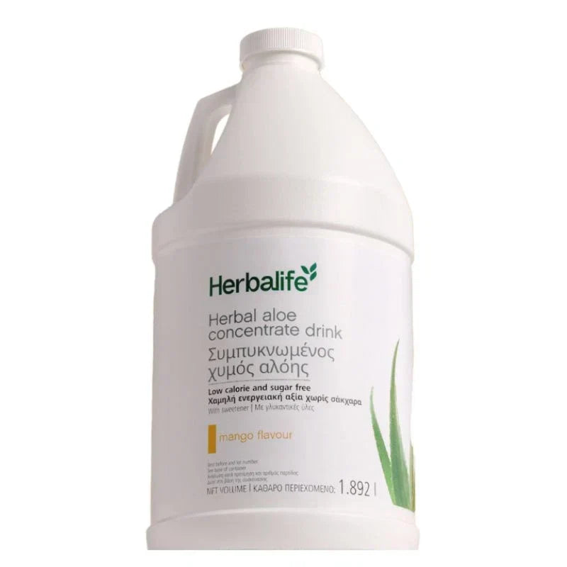 Herbalife Herbal Aloe Concentrate Drink Mango 1.892 L Big Tub – 126 Servings, Sugar Free, Vegan