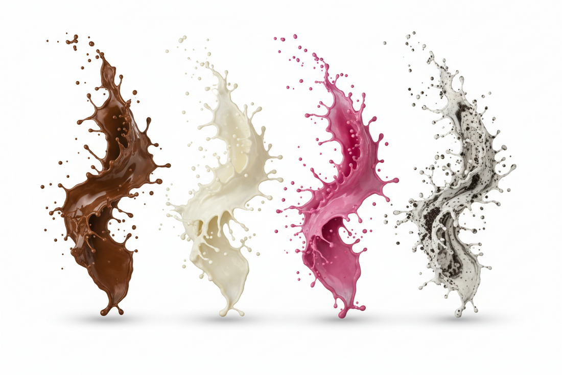 Herbalife Formula 1 shake flavours spilling out showing variety of nutritional shake options available at cheapest prices in UK with member discount