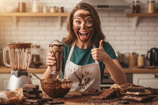 Busy mum drinking Smooth Chocolate Herbalife shake - most popular safe everyday meal replacement for weight loss UK