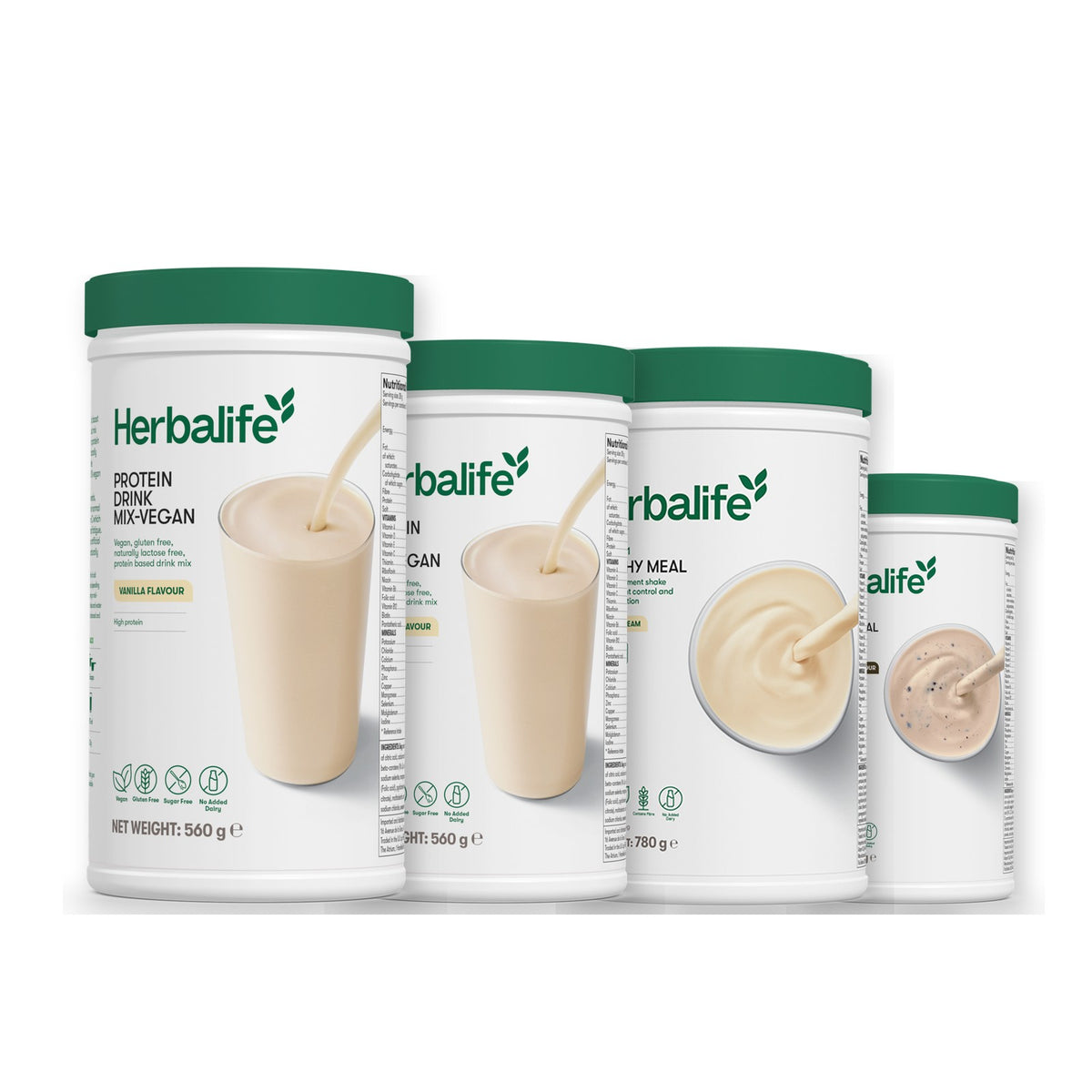 x2 Protein Drink Mix + x2 F1 Shake Mix Flavours of Your Choice with Vegan Protein Drink Mix - Vanilla (Large 780g) / Cookie Crunch