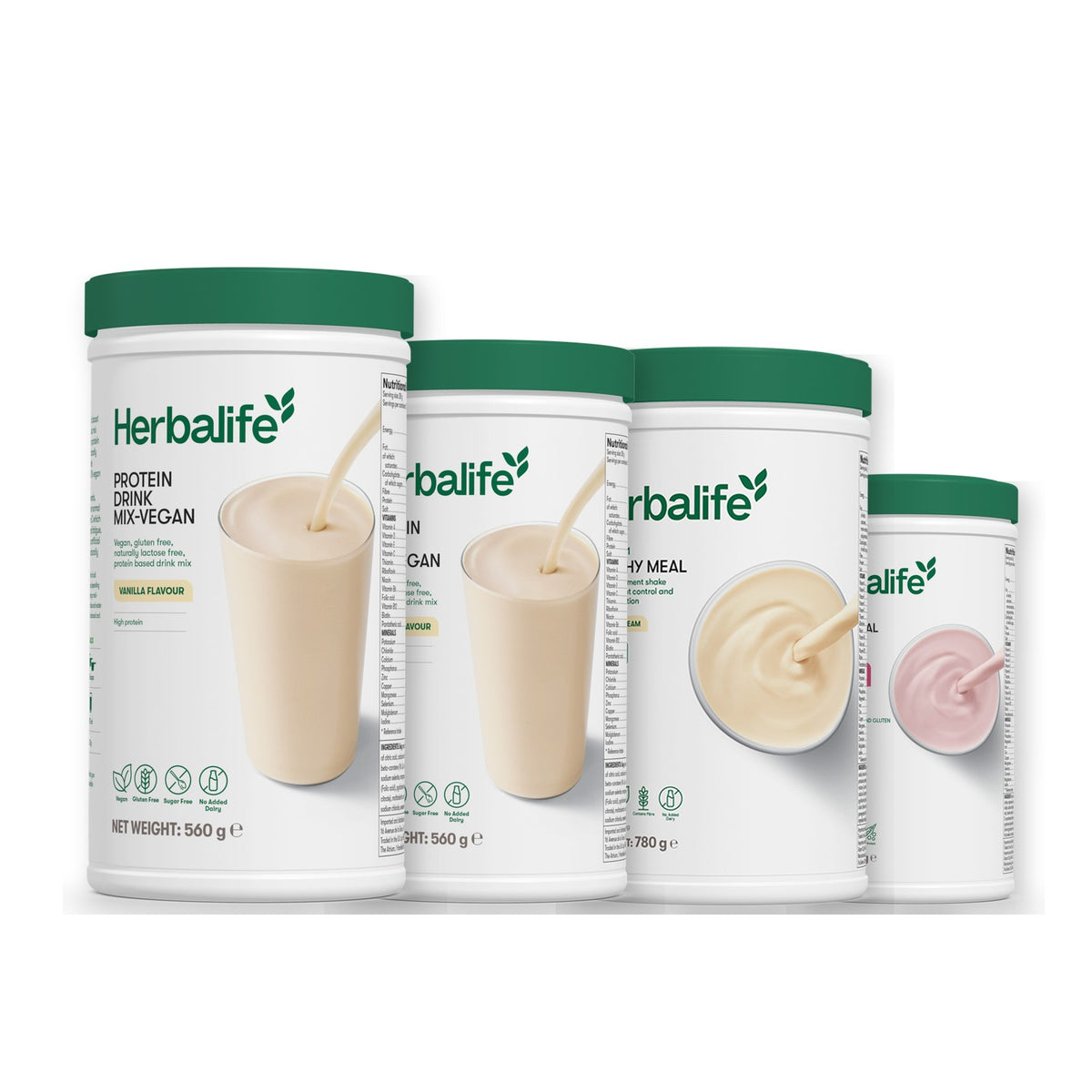 x2 Protein Drink Mix + x2 F1 Shake Mix Flavours of Your Choice with Vegan Protein Drink Mix - Vanilla (Large 780g) / Free From Raspberry & White Chocolate