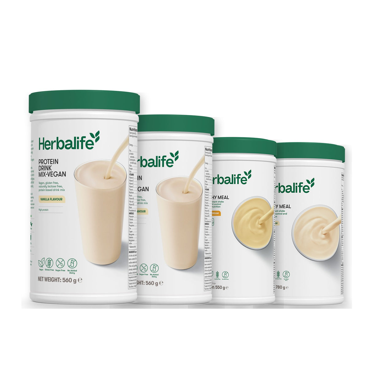 x2 Protein Drink Mix + x2 F1 Shake Mix Flavours of Your Choice with Vegan Protein Drink Mix - Banana Cream / Vanilla (Large 780g)