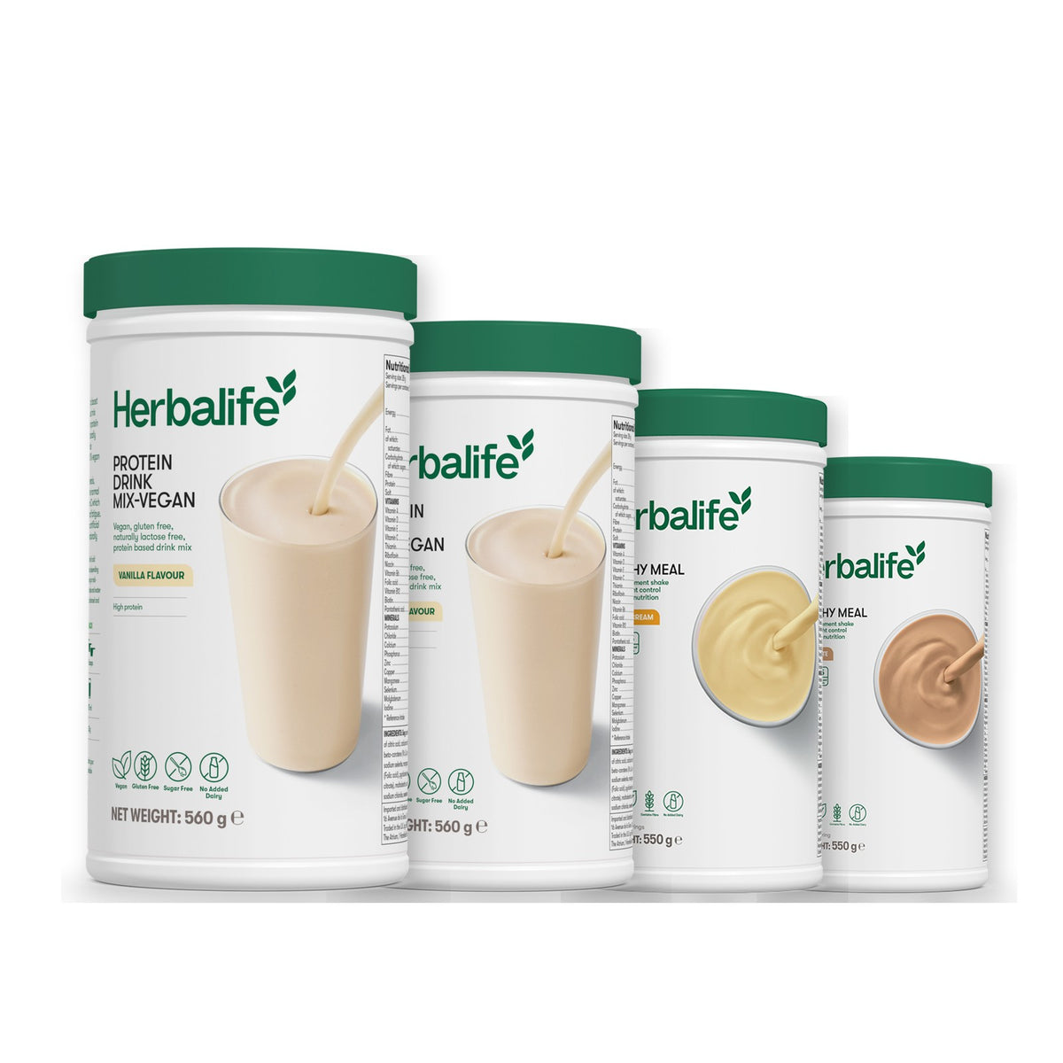 x2 Protein Drink Mix + x2 F1 Shake Mix Flavours of Your Choice with Vegan Protein Drink Mix - Banana Cream / Cafe Latte