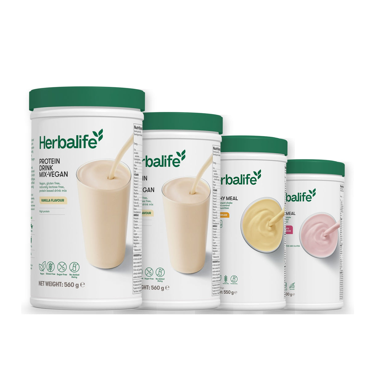 x2 Protein Drink Mix + x2 F1 Shake Mix Flavours of Your Choice with Vegan Protein Drink Mix - Banana Cream / Free From Raspberry & White Chocolate