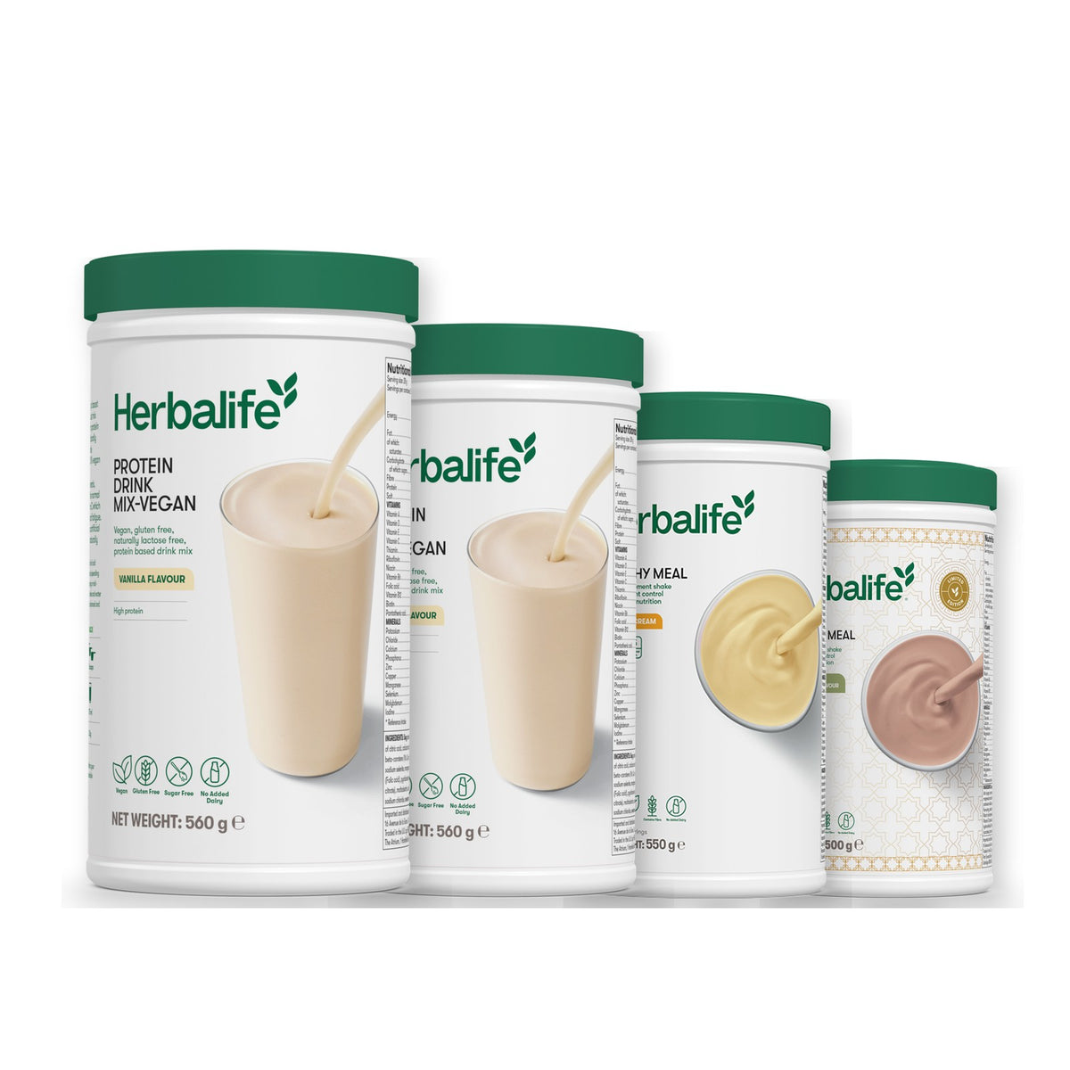 x2 Protein Drink Mix + x2 F1 Shake Mix Flavours of Your Choice with Vegan Protein Drink Mix - Banana Cream / Dubai Style Chocolate