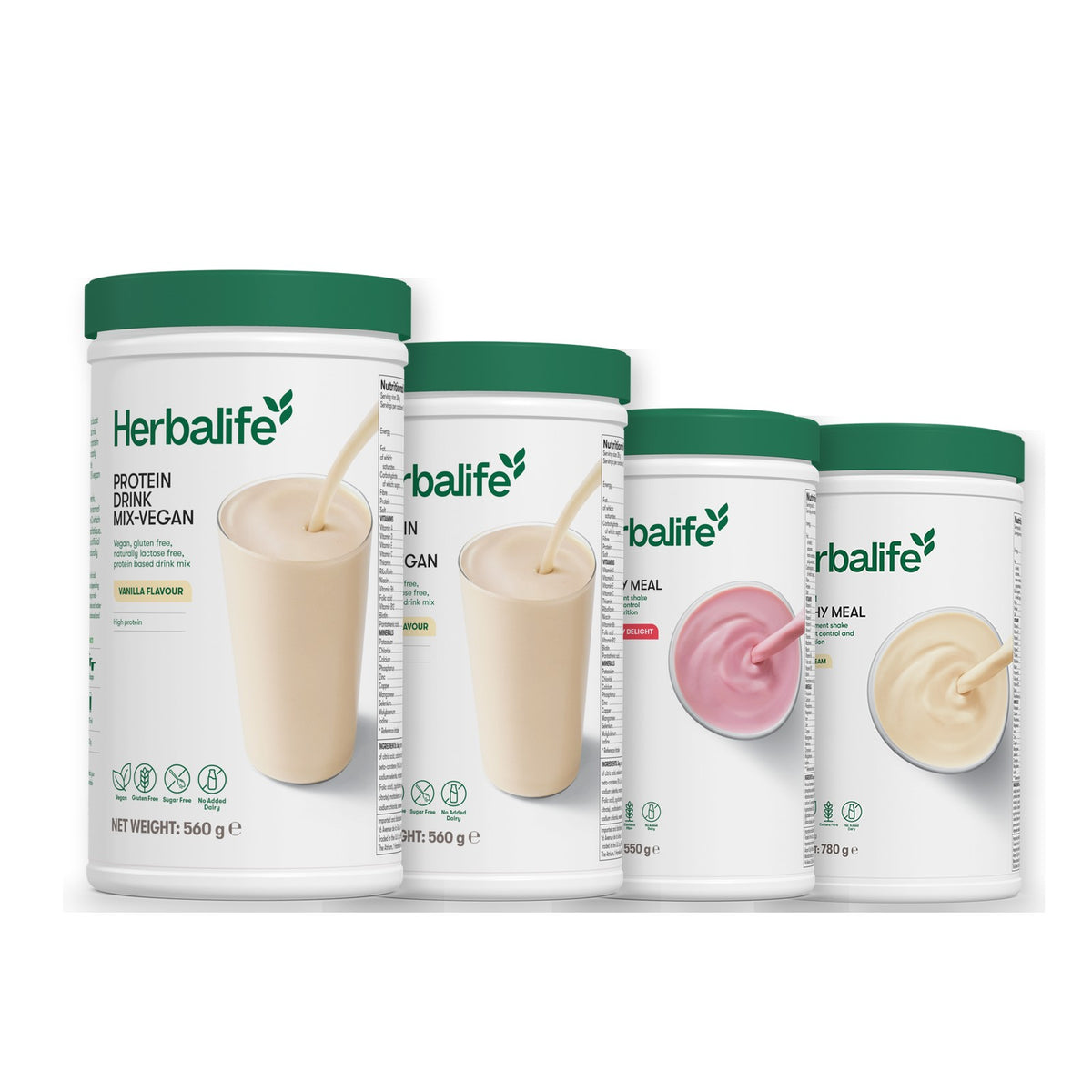 x2 Protein Drink Mix + x2 F1 Shake Mix Flavours of Your Choice with Vegan Protein Drink Mix - Strawberry / Vanilla (Large 780g)