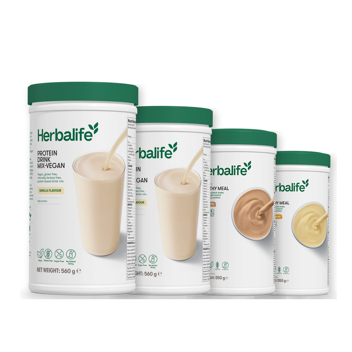 x2 Protein Drink Mix + x2 F1 Shake Mix Flavours of Your Choice with Vegan Protein Drink Mix - Cafe Latte / Banana Cream