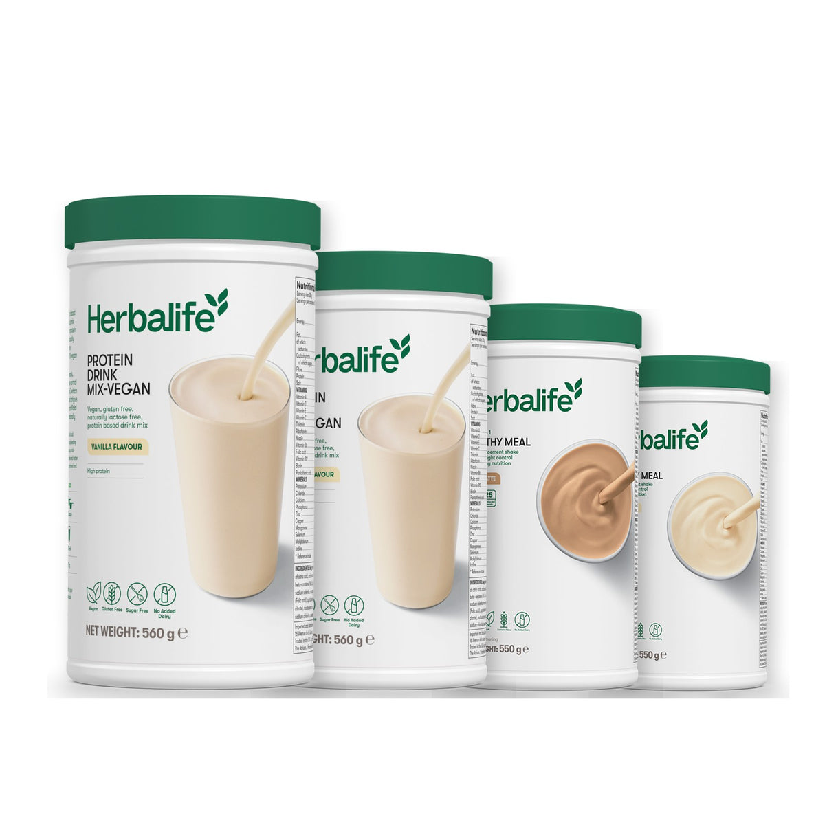 x2 Protein Drink Mix + x2 F1 Shake Mix Flavours of Your Choice with Vegan Protein Drink Mix - Cafe Latte / Vanilla