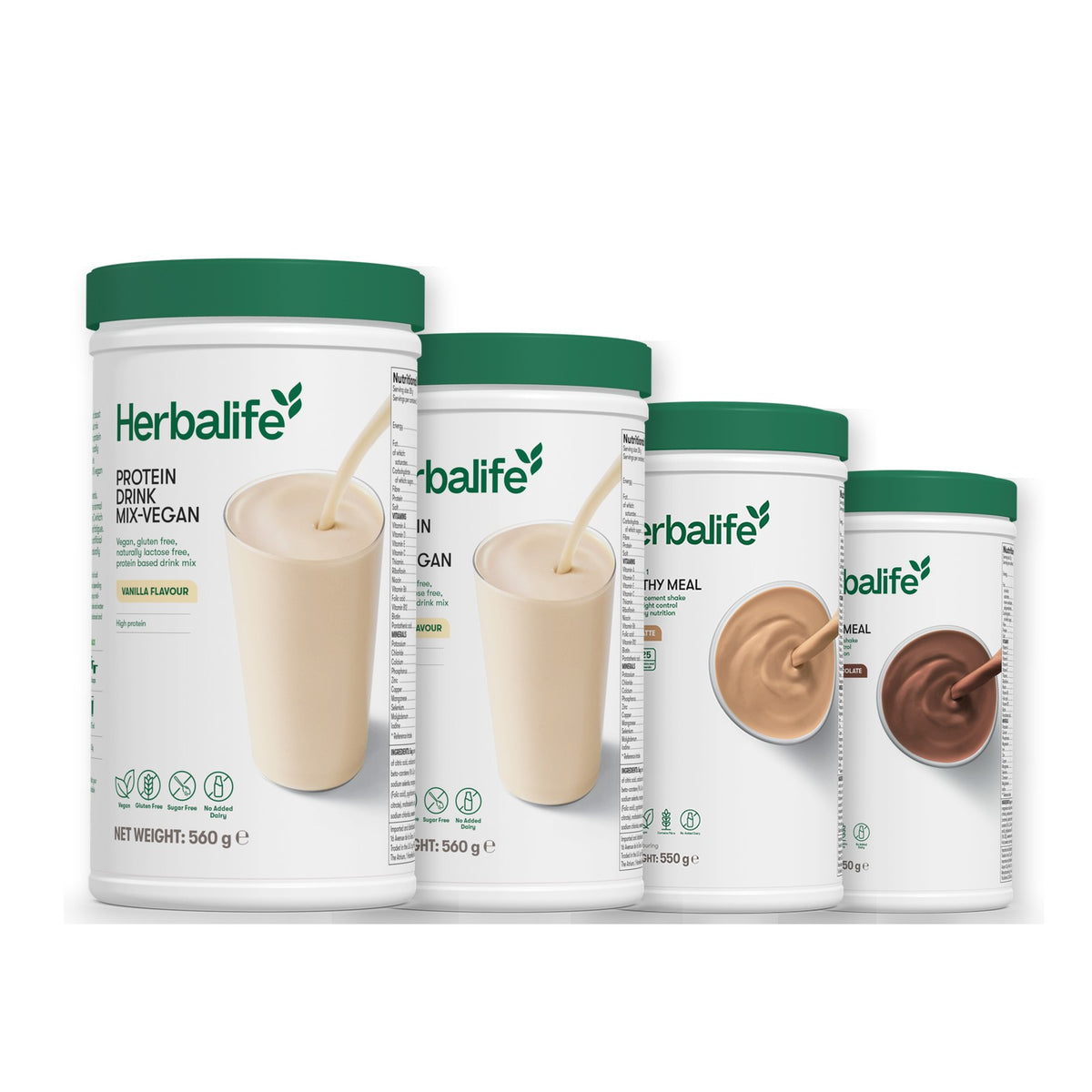 x2 Protein Drink Mix + x2 F1 Shake Mix Flavours of Your Choice with Vegan Protein Drink Mix - Cafe Latte / Chocolate