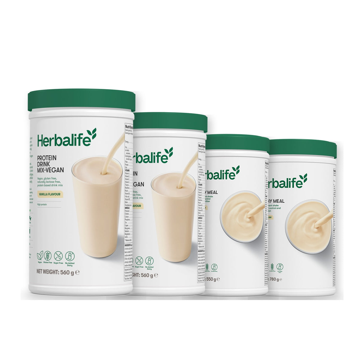x2 Protein Drink Mix + x2 F1 Shake Mix Flavours of Your Choice with Vegan Protein Drink Mix - Vanilla / Vanilla (Large 780g)
