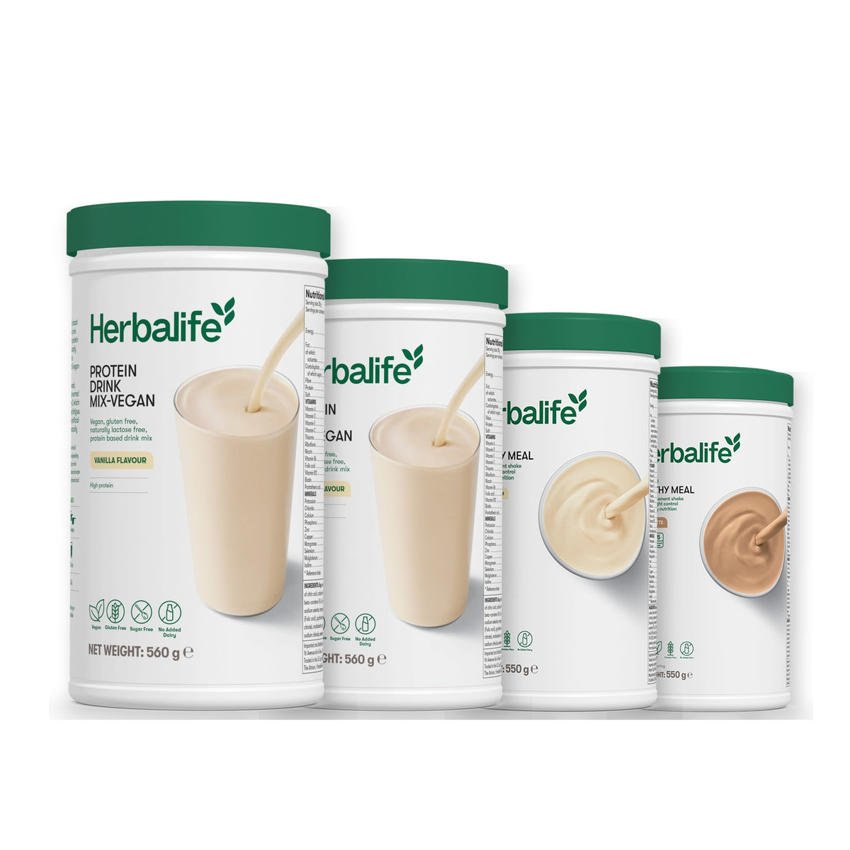 x2 Protein Drink Mix + x2 F1 Shake Mix Flavours of Your Choice with Vegan Protein Drink Mix - Vanilla / Cafe Latte