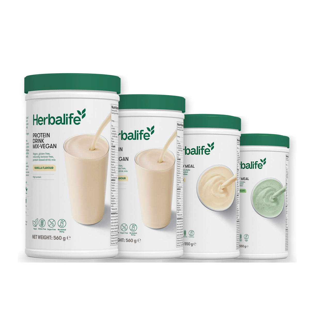 x2 Protein Drink Mix + x2 F1 Shake Mix Flavours of Your Choice with Vegan Protein Drink Mix - Vanilla / Mint Chocolate