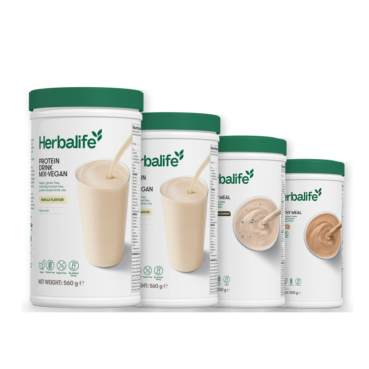 x2 Protein Drink Mix + x2 F1 Shake Mix Flavours of Your Choice with Vegan Protein Drink Mix - Cookie Crunch / Cafe Latte