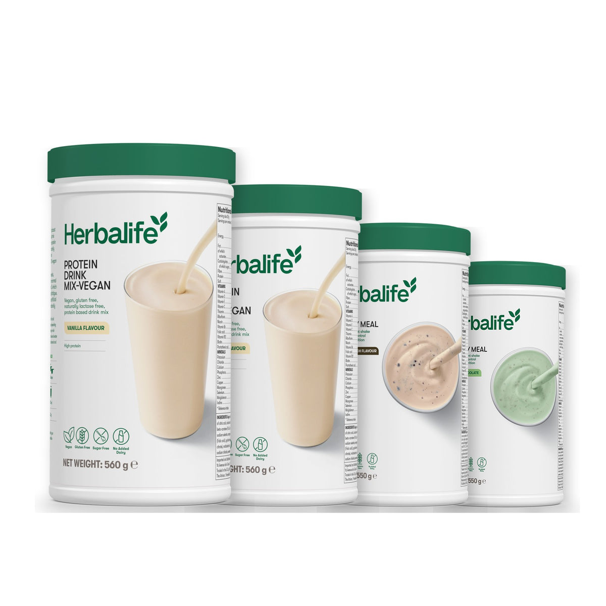 x2 Protein Drink Mix + x2 F1 Shake Mix Flavours of Your Choice with Vegan Protein Drink Mix - Cookie Crunch / Mint Chocolate
