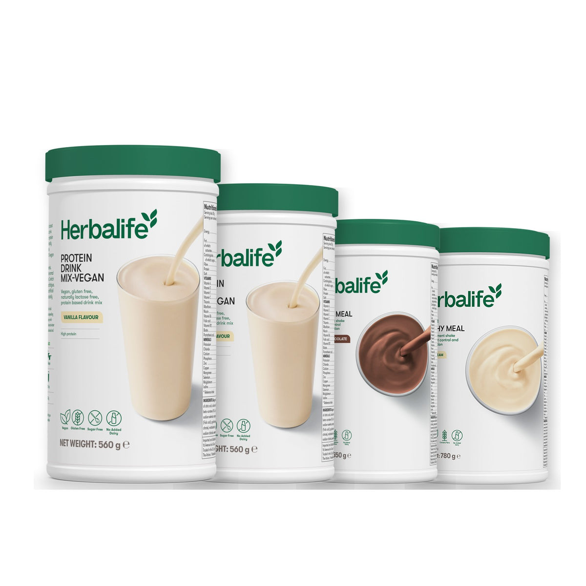 x2 Protein Drink Mix + x2 F1 Shake Mix Flavours of Your Choice with Vegan Protein Drink Mix - Chocolate / Vanilla (Large 780g)