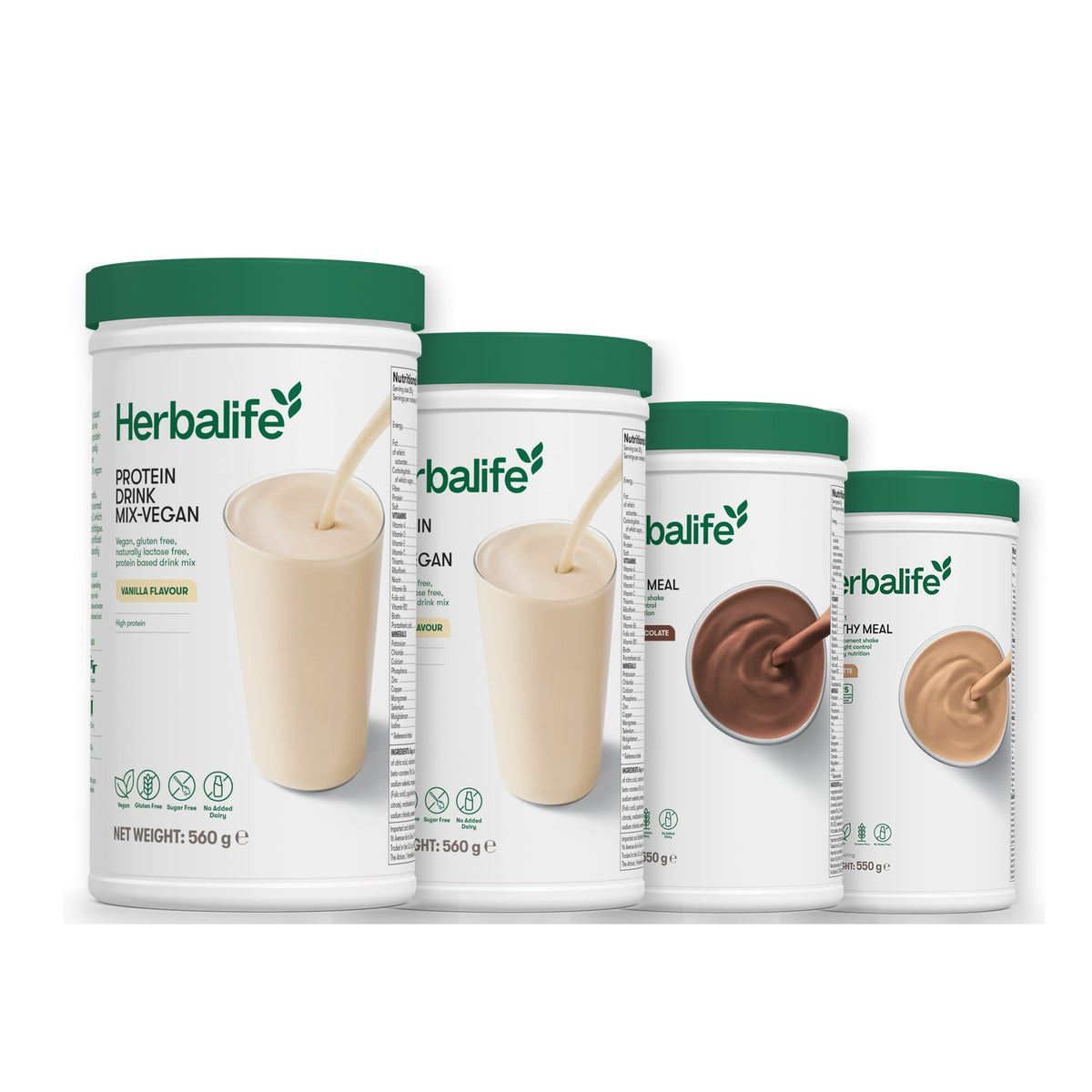 x2 Protein Drink Mix + x2 F1 Shake Mix Flavours of Your Choice with Vegan Protein Drink Mix - Chocolate / Cafe Latte