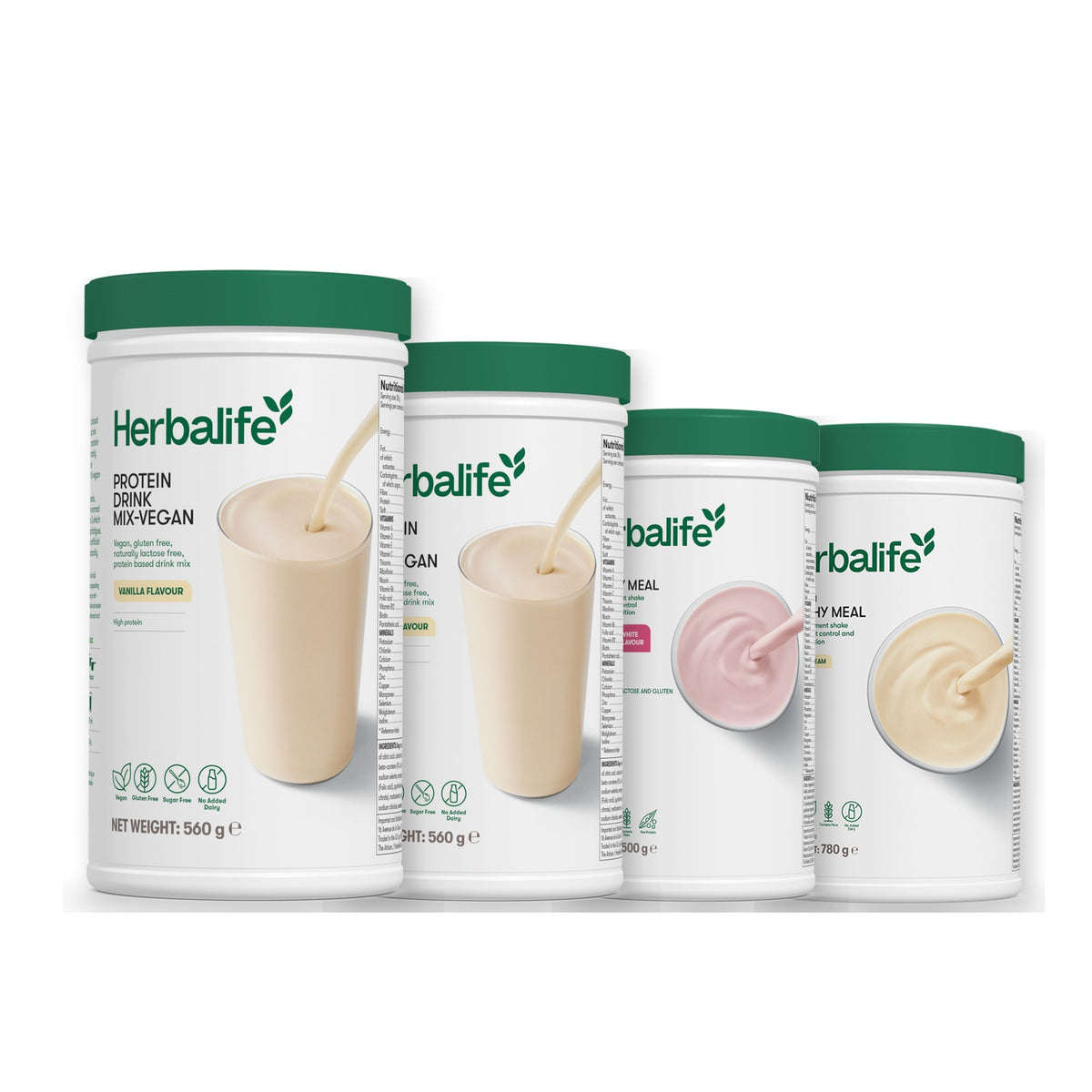 x2 Protein Drink Mix + x2 F1 Shake Mix Flavours of Your Choice with Vegan Protein Drink Mix - Free From Raspberry & White Chocolate / Vanilla (Large 780g)