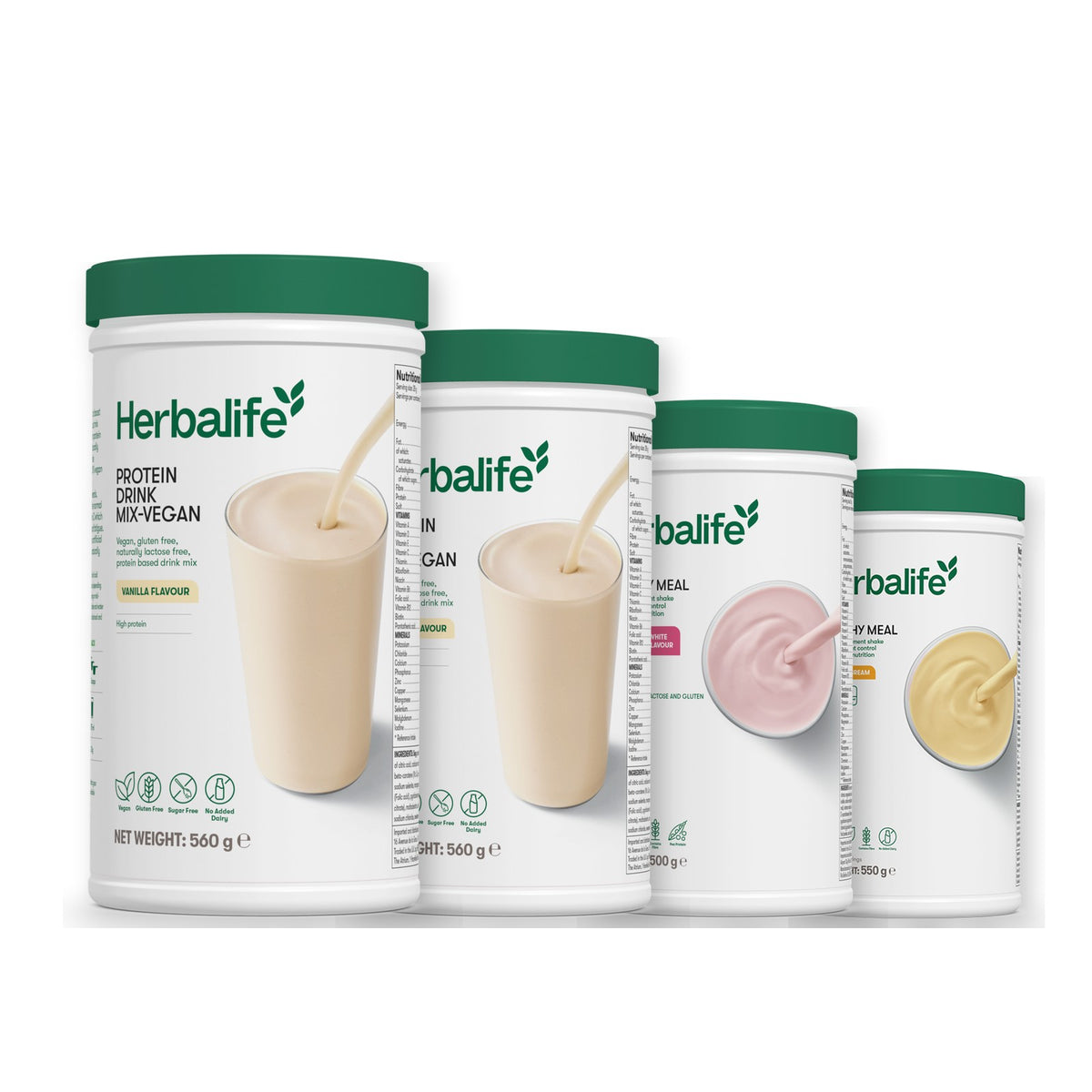 x2 Protein Drink Mix + x2 F1 Shake Mix Flavours of Your Choice with Vegan Protein Drink Mix - Free From Raspberry & White Chocolate / Banana Cream