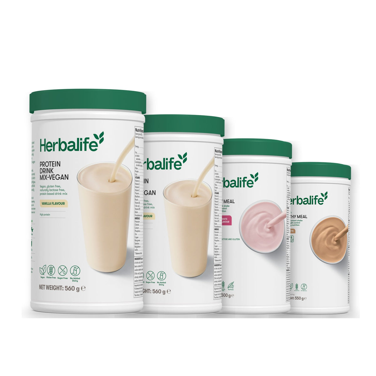 x2 Protein Drink Mix + x2 F1 Shake Mix Flavours of Your Choice with Vegan Protein Drink Mix - Free From Raspberry & White Chocolate / Cafe Latte