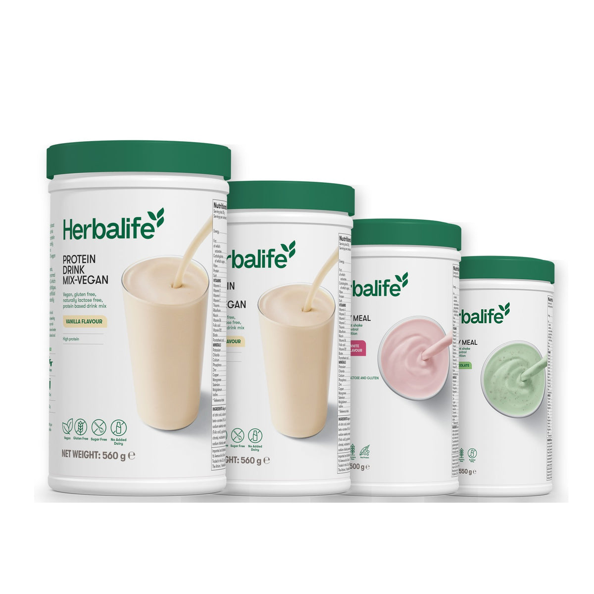 x2 Protein Drink Mix + x2 F1 Shake Mix Flavours of Your Choice with Vegan Protein Drink Mix - Free From Raspberry & White Chocolate / Mint Chocolate