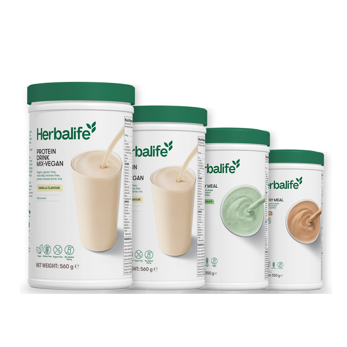 x2 Protein Drink Mix + x2 F1 Shake Mix Flavours of Your Choice with Vegan Protein Drink Mix - Mint Chocolate / Cafe Latte