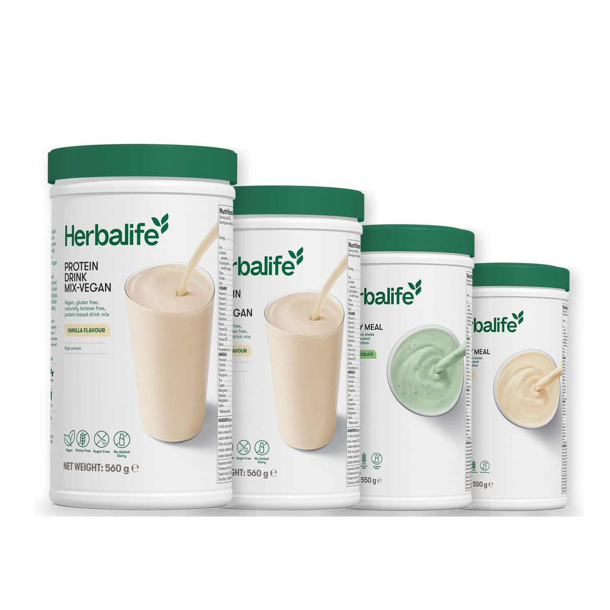 x2 Protein Drink Mix + x2 F1 Shake Mix Flavours of Your Choice with Vegan Protein Drink Mix - Mint Chocolate / Vanilla