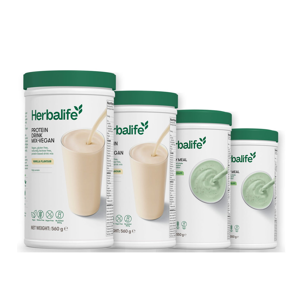 x2 Protein Drink Mix + x2 F1 Shake Mix Flavours of Your Choice with Vegan Protein Drink Mix - Mint Chocolate / Mint Chocolate