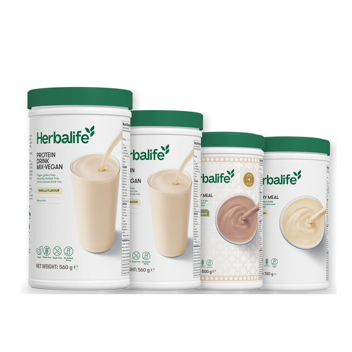 x2 Protein Drink Mix + x2 F1 Shake Mix Flavours of Your Choice with Vegan Protein Drink Mix - Dubai Style Chocolate / Vanilla (Large 780g)