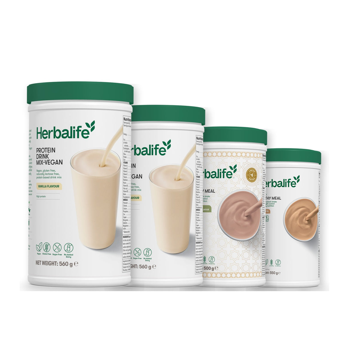 x2 Protein Drink Mix + x2 F1 Shake Mix Flavours of Your Choice with Vegan Protein Drink Mix - Dubai Style Chocolate / Cafe Latte