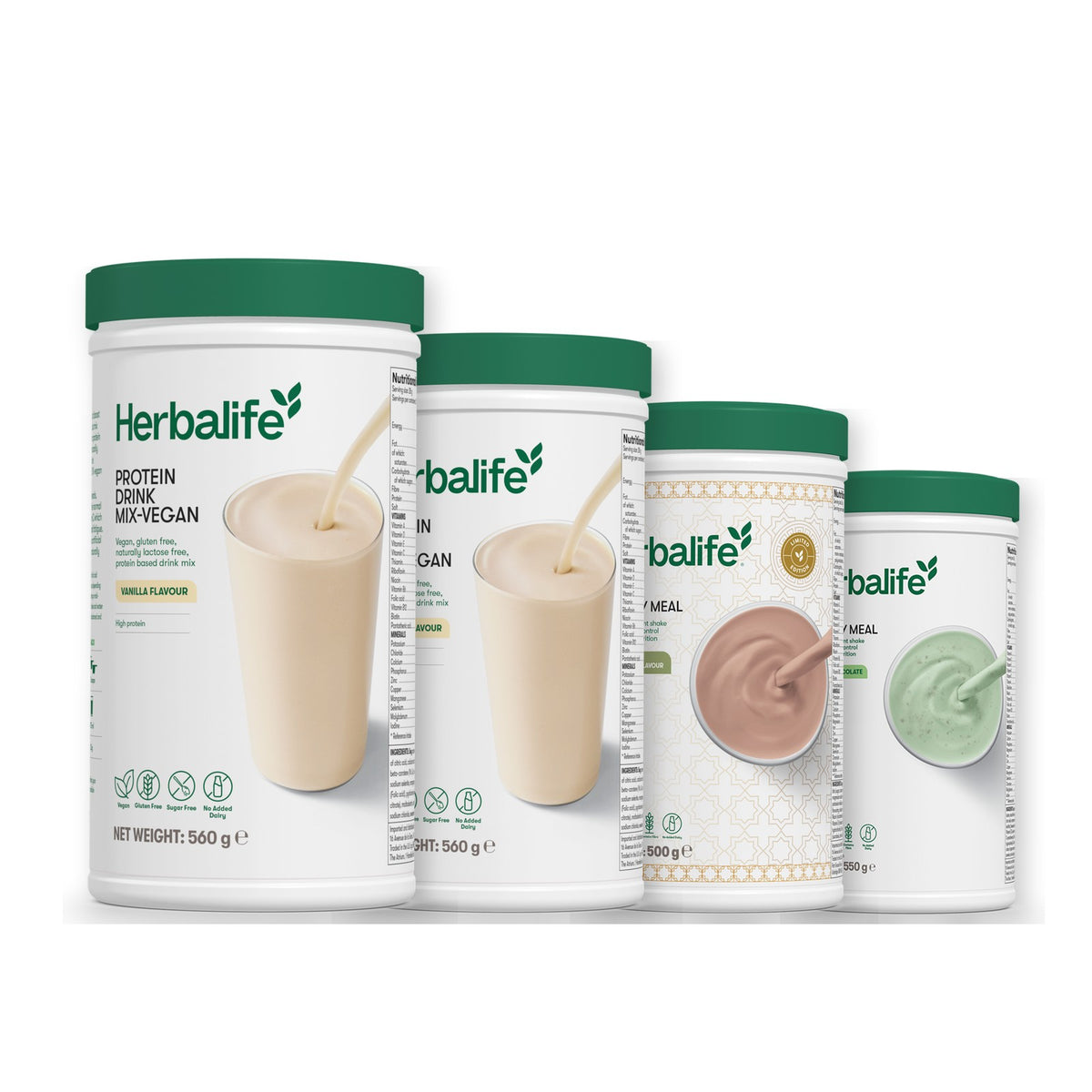 x2 Protein Drink Mix + x2 F1 Shake Mix Flavours of Your Choice with Vegan Protein Drink Mix - Dubai Style Chocolate / Mint Chocolate