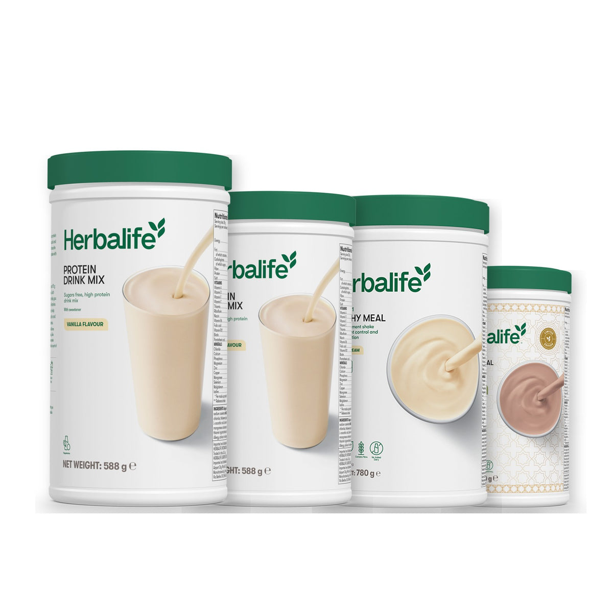 2 Protein Drink Mix with 2 Formula 1 flavours of your choice - Vanilla (Large 780g) / Dubai Style Chocolate