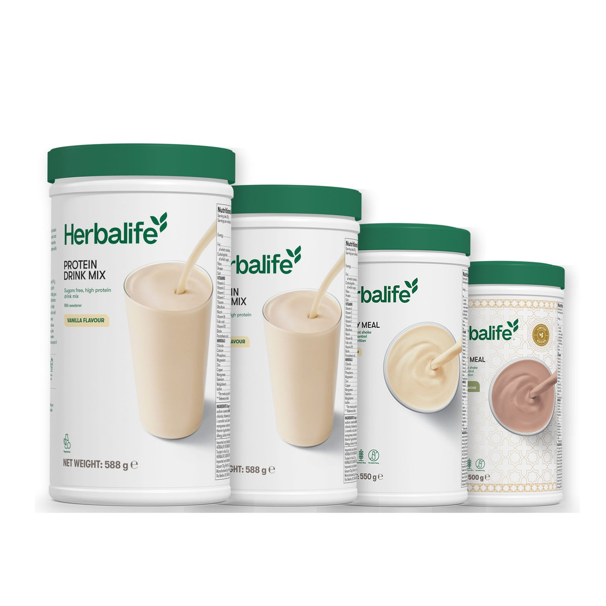 2 Protein Drink Mix with 2 Formula 1 flavours of your choice - Vanilla / Dubai Style Chocolate