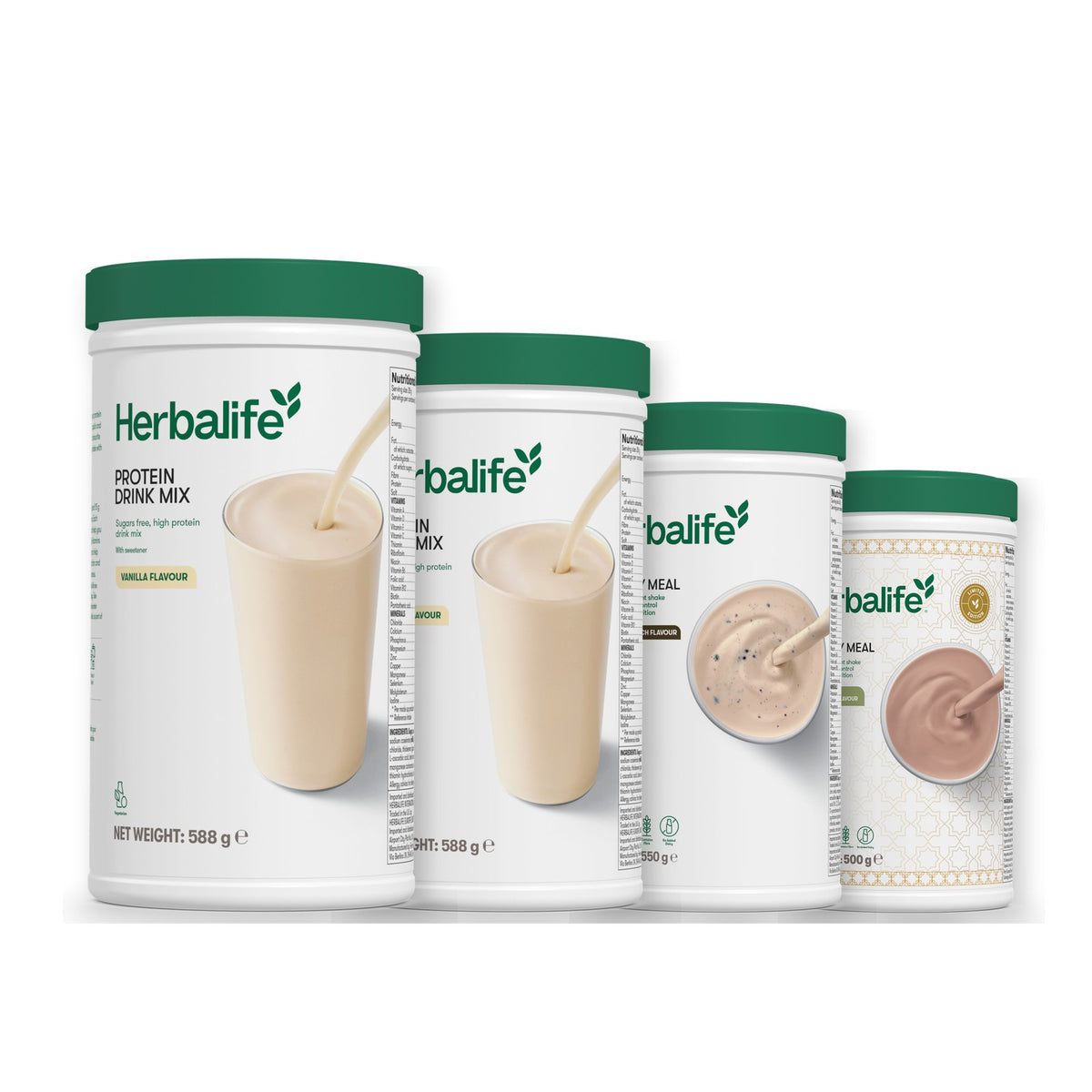 2 Protein Drink Mix with 2 Formula 1 flavours of your choice - Cookie Crunch / Dubai Style Chocolate
