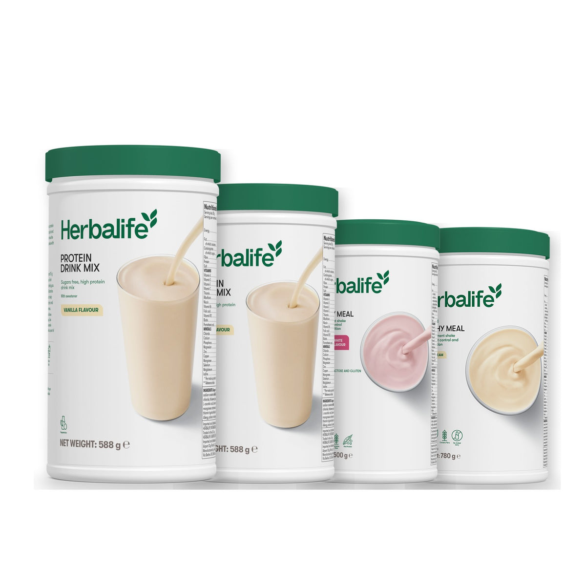 2 Protein Drink Mix with 2 Formula 1 flavours of your choice - Free From Raspberry & White Chocolate / Vanilla (Large 780g)