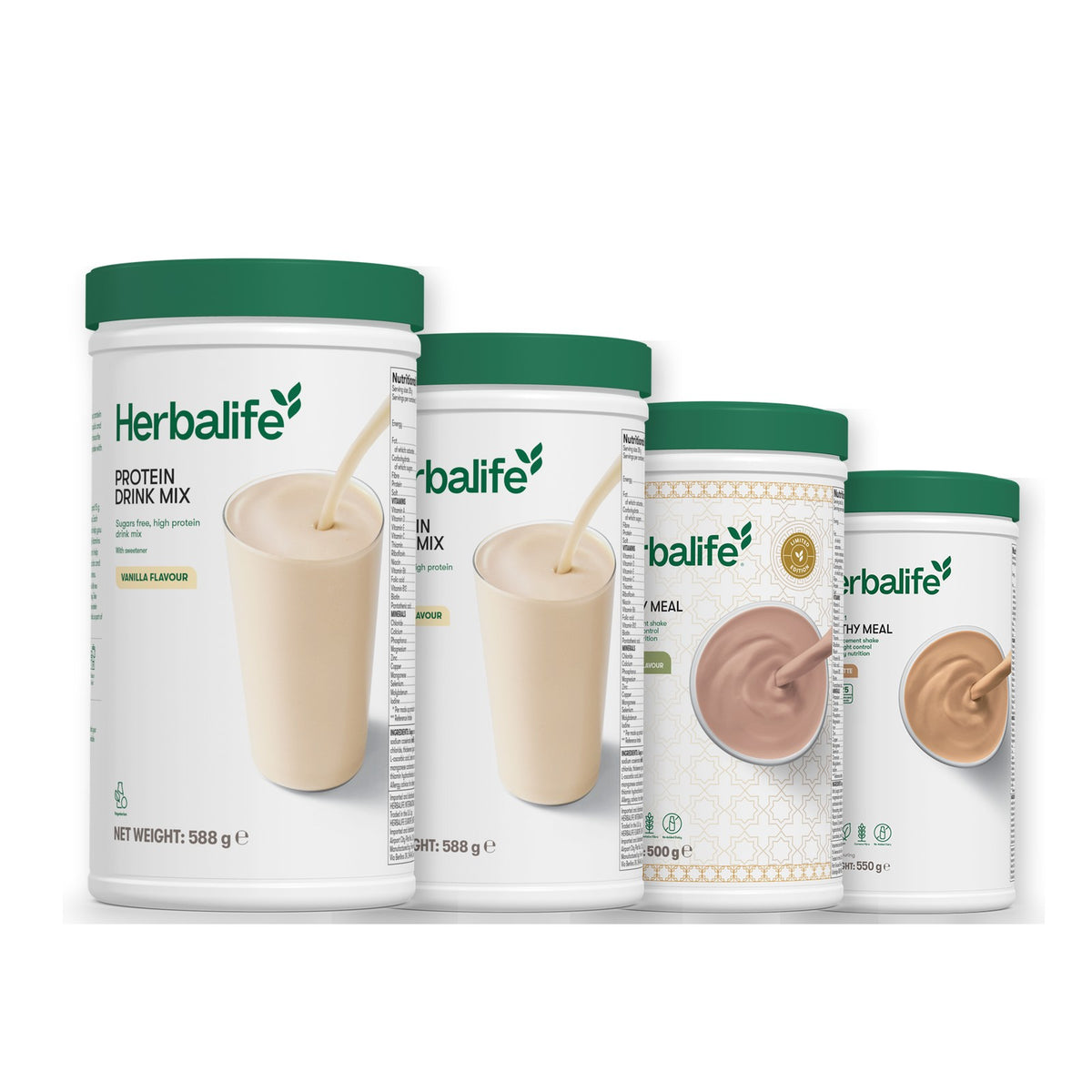 2 Protein Drink Mix with 2 Formula 1 flavours of your choice - Dubai Style Chocolate / Cafe Latte