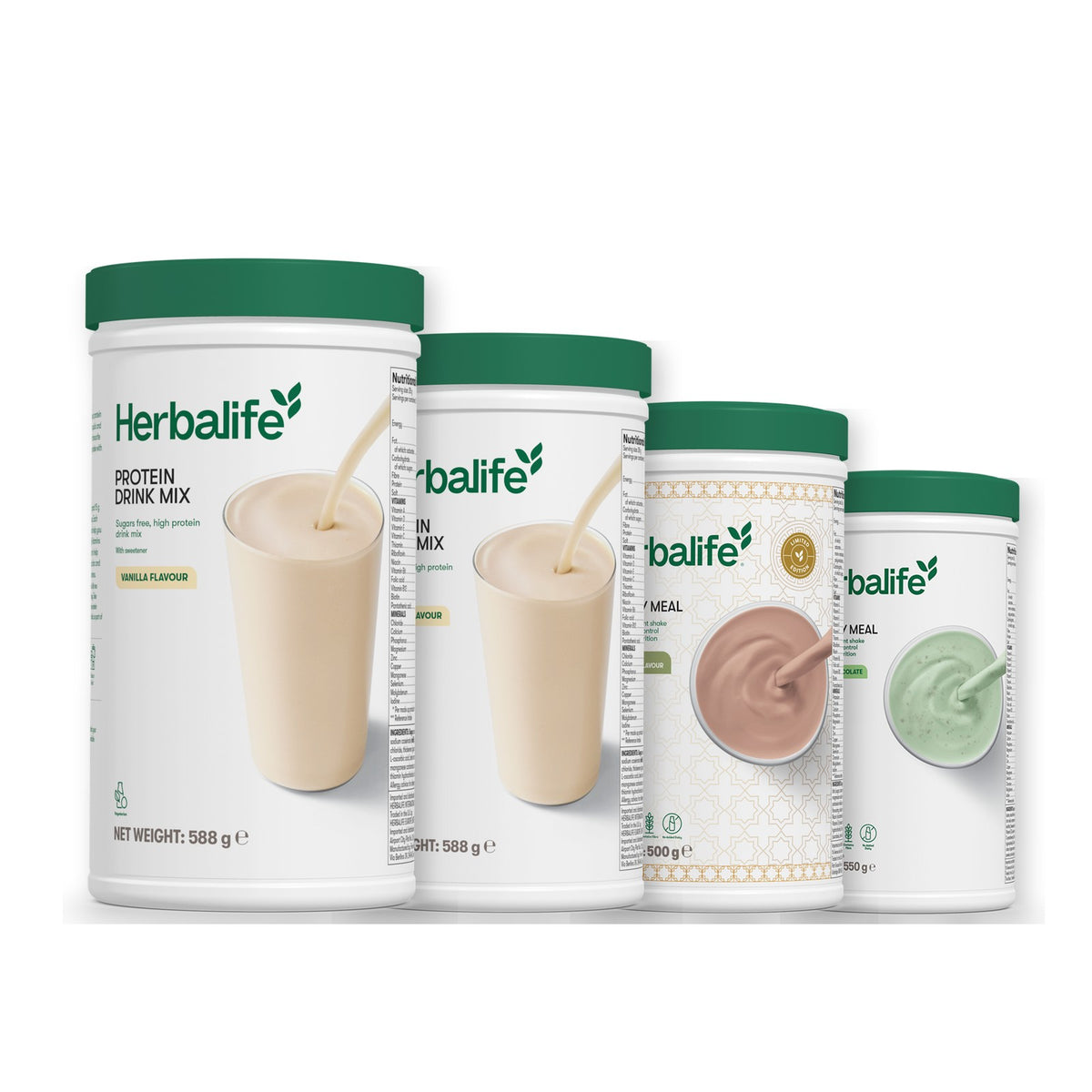 2 Protein Drink Mix with 2 Formula 1 flavours of your choice - Dubai Style Chocolate / Mint Chocolate