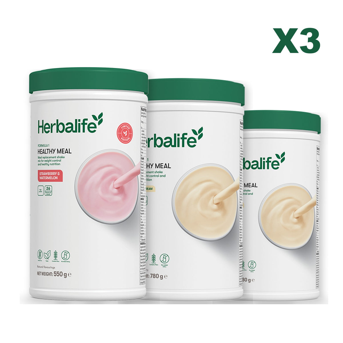 Formula 1 Strawberry Watermelon plus 2 flavours of your choice - Vanilla (Large 780g) / Vanilla (Large 780g)