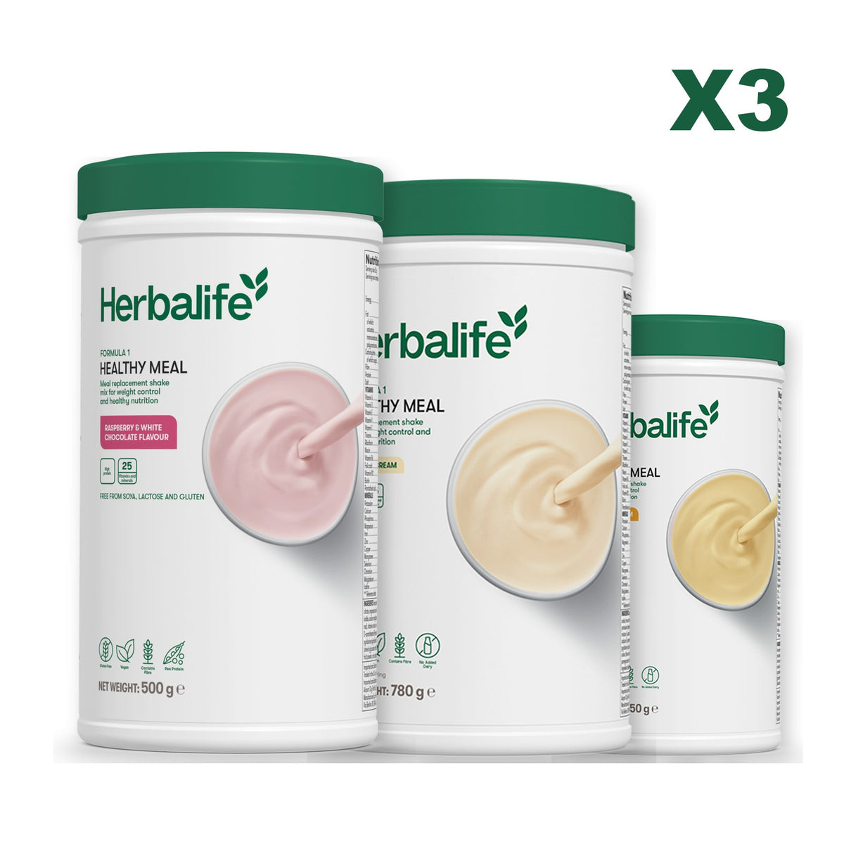 Formula 1 Free From Raspberry and White Chocolate plus 2 flavours of your choice - Vanilla (Large 780g) / Banana Cream