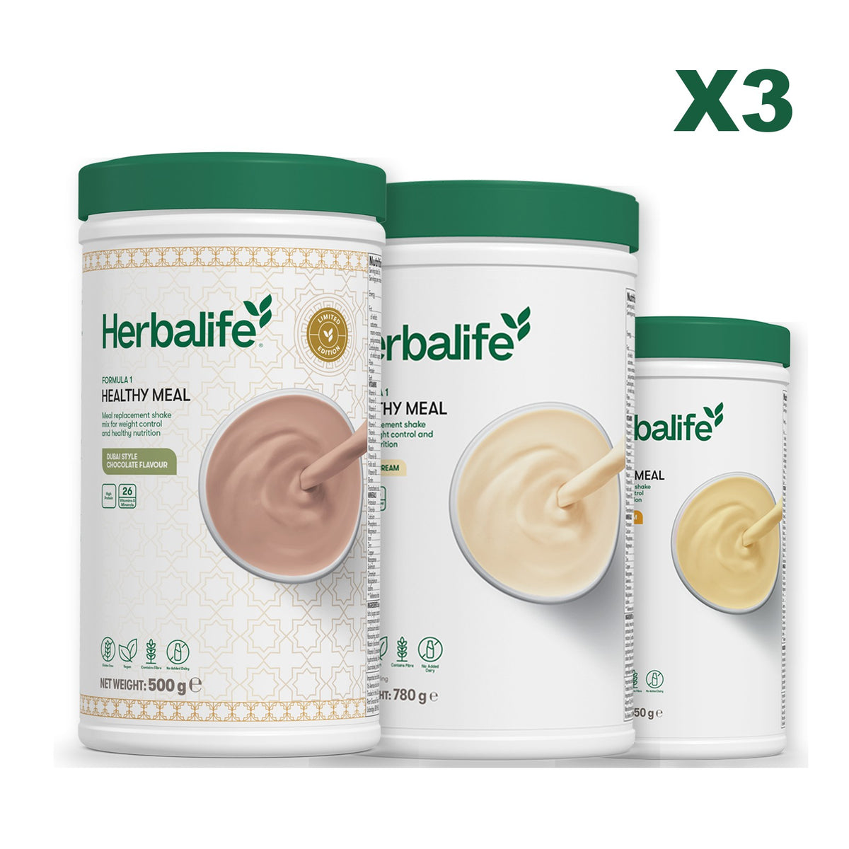Formula 1 Dubai Style Chocolate plus 2 flavours of your choice - Vanilla (Large 780g) / Banana Cream