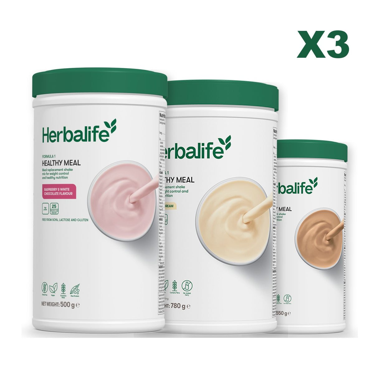 Formula 1 Free From Raspberry and White Chocolate plus 2 flavours of your choice - Vanilla (Large 780g) / Cafe Latte