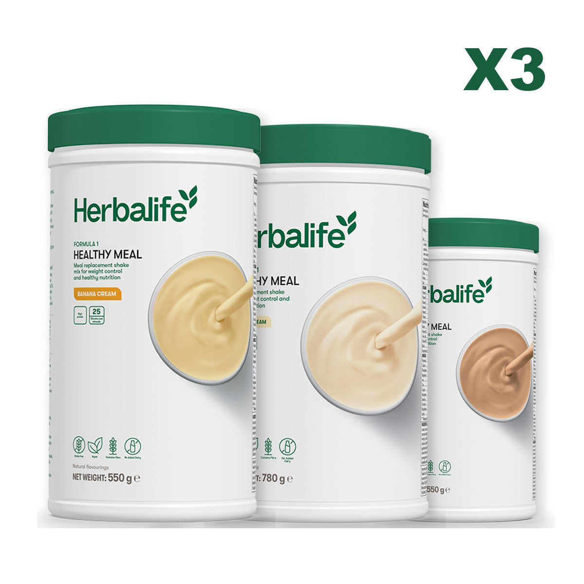 Formula 1 Banana Cream plus 2 flavours of your choice - Vanilla (Large 780g) / Cafe Latte